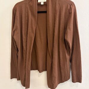Coldwater Creek Women's Brown Open Front Cardigan.